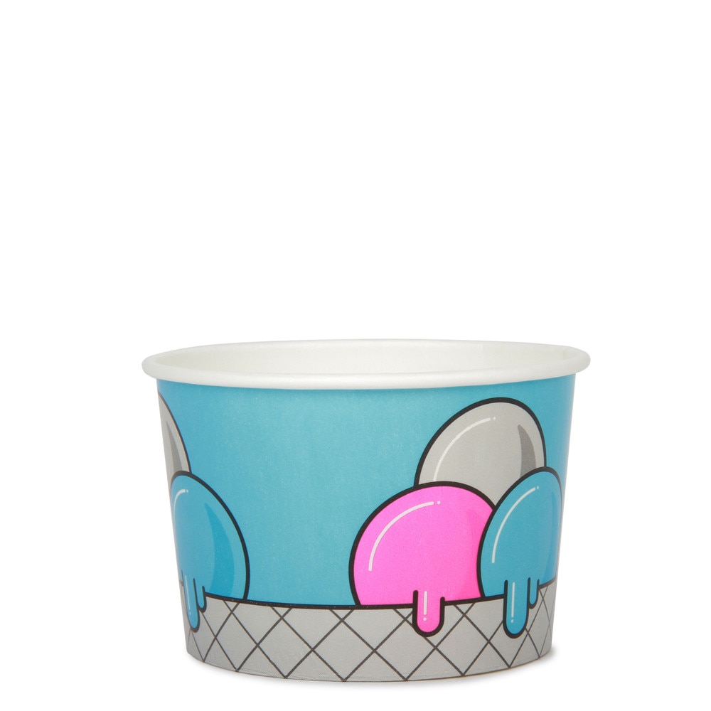 5oz Ice Cream Cup -Blue Bubbles- x 50 Pack_1